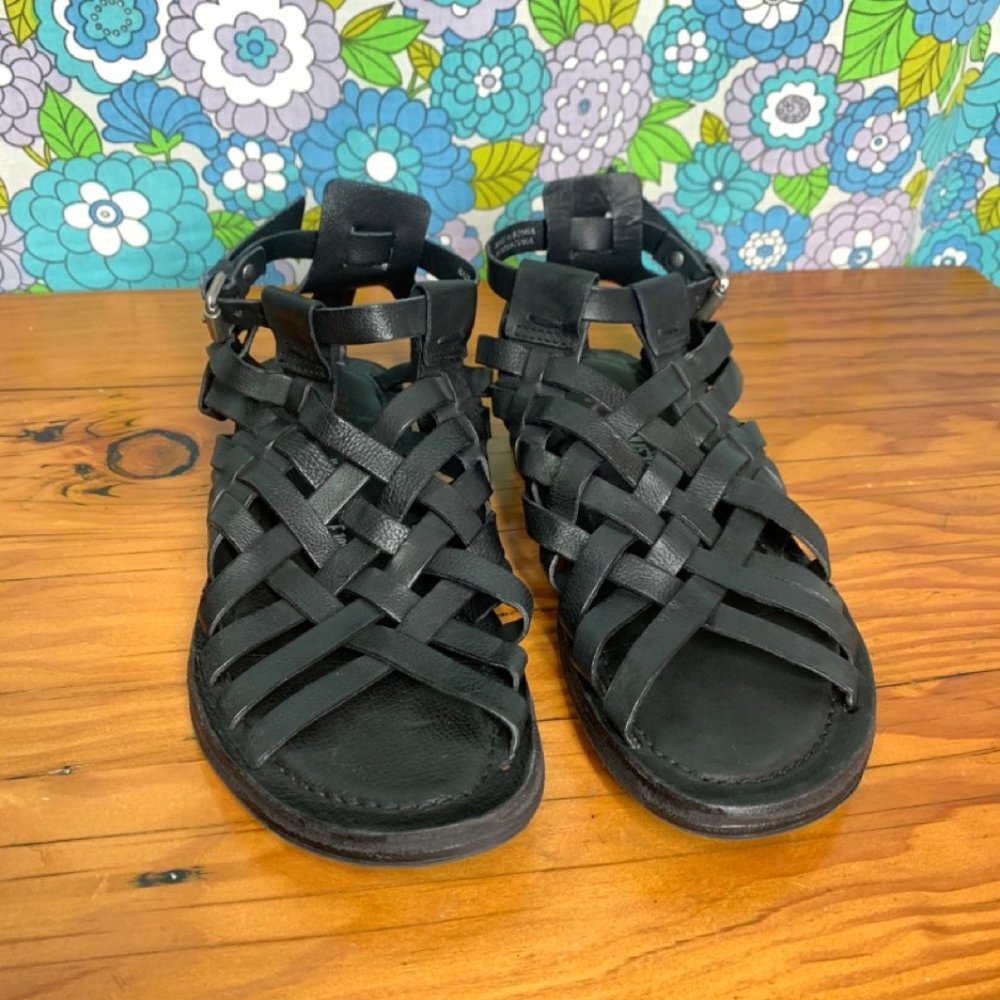 #LIKE NEW# A.S 98 Ralston Boho Strappy Black Leather Sandal  Size:38 (US 7.5-8)